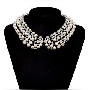 Zara Pearl collar statement necklace